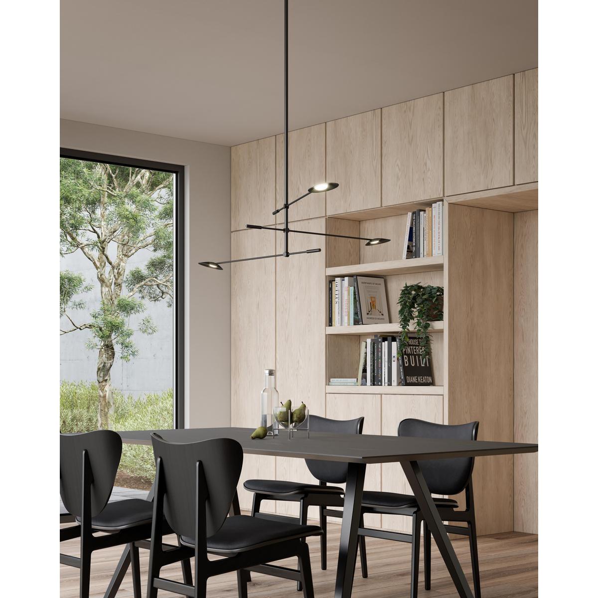 Kuzco Rotaire CH90132-BK LED Chandelier, 21W, Black