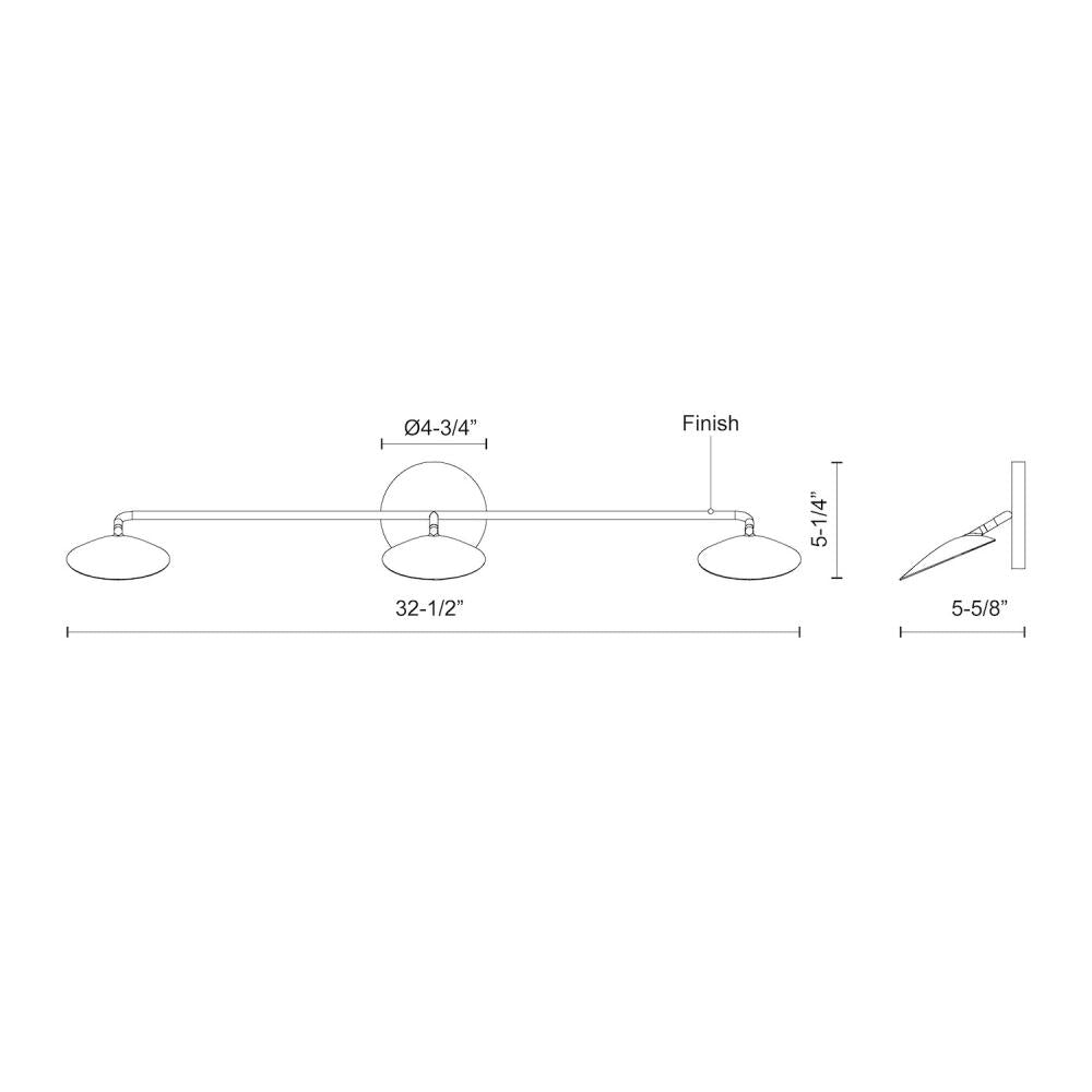 Kuzco Lighting VL90133-BK Vanity Light Fixture, UL Damp Rated, Black
