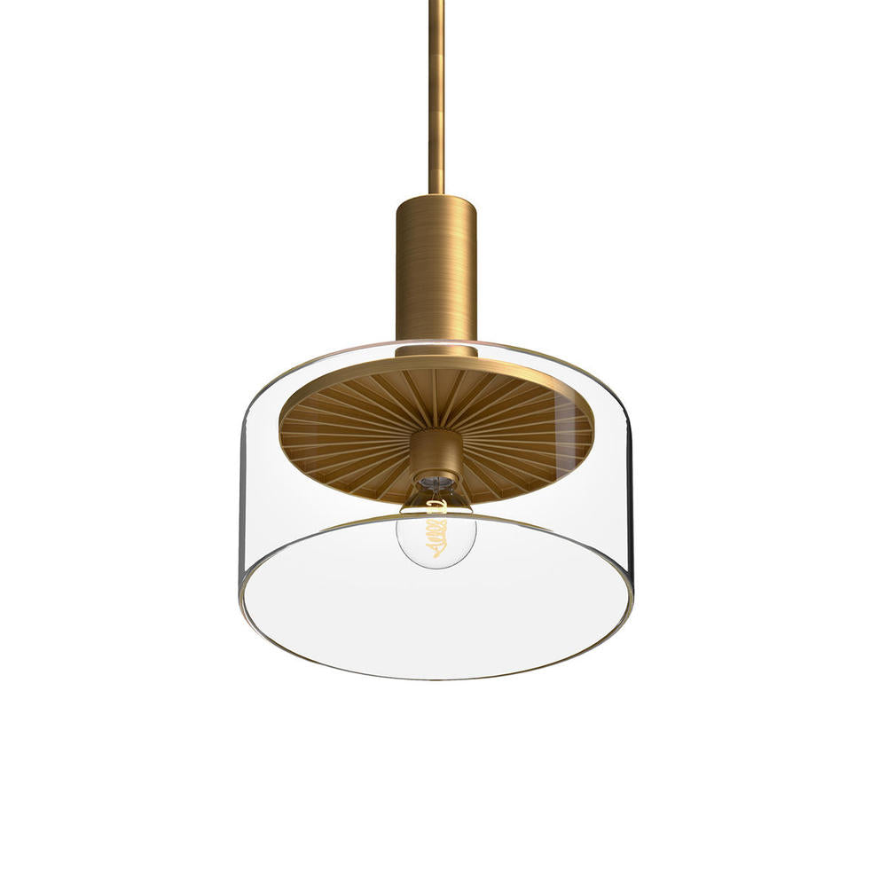 ALORA MOOD Lighting PD535010AGCL Pendant, 1 Light, Aged Gold/Clear Glass