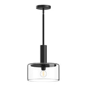 ALORA MOOD Lighting PD535010MBCL Pendant Light Fixture, 1 Light, Clear Glass/Matte Black