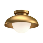 ALORA MOOD Lighting FM522016AGOP Flush Mount, 1 Light, Aged Gold/Opal Matte Glass