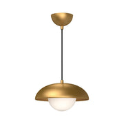 ALORA MOOD Lighting PD522011AGOP Pendant, 1 Light, Aged Gold/Opal Matte Glass