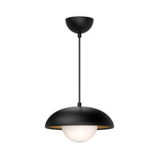 ALORA MOOD Lighting PD522011MBOP Pendant, 11-in, Matte Black/Opal Matte Glass