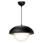 ALORA MOOD Lighting PD522016MBOP Pendant, 1 Light, Matte Black/Opal Matte Glass