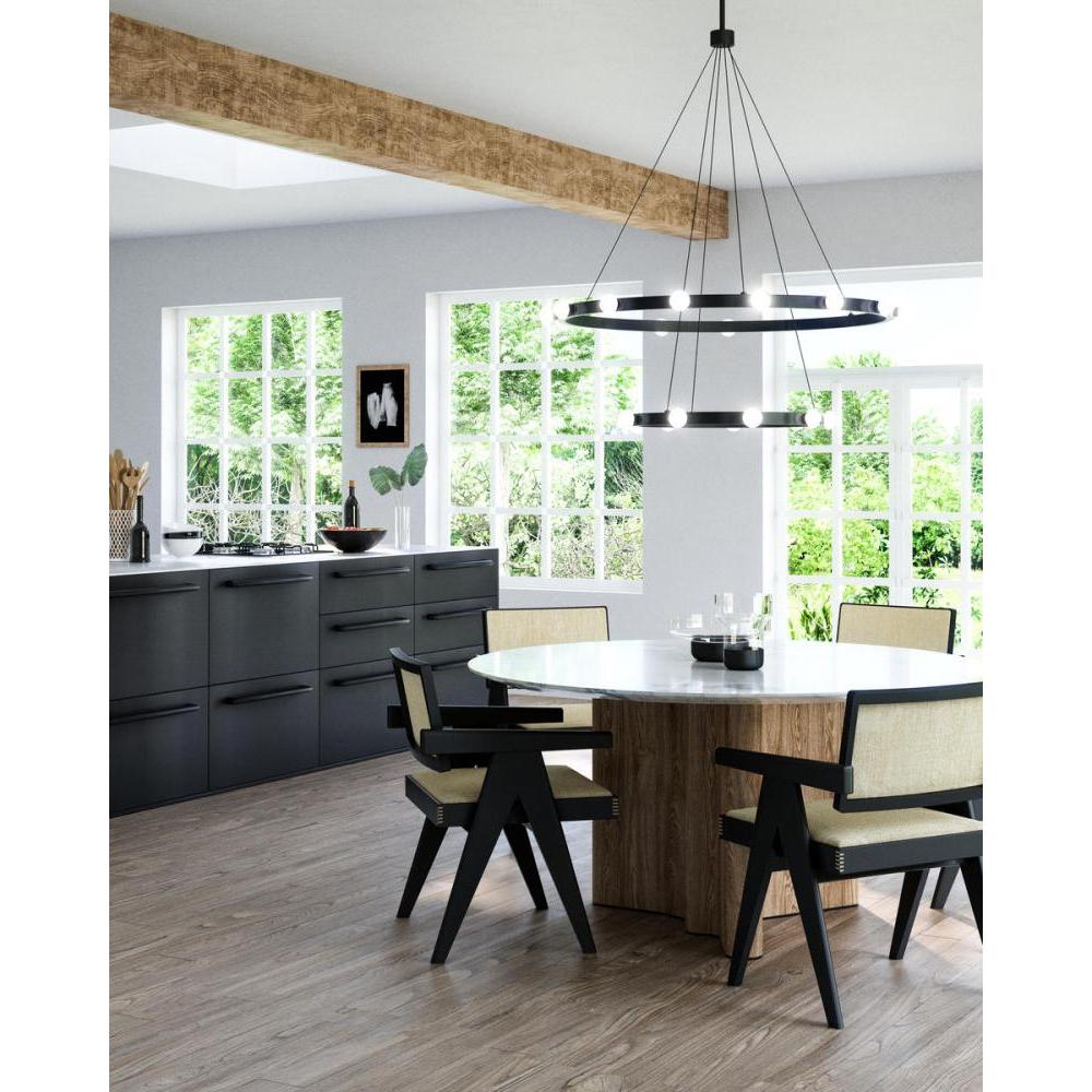 Kuzco Rezz CH63436-BK Chandelier, 36-in, LED, Black