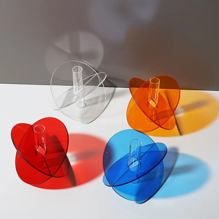 Geometric Acrylic Flower Vase Rainbow Modern Art | Aurelia