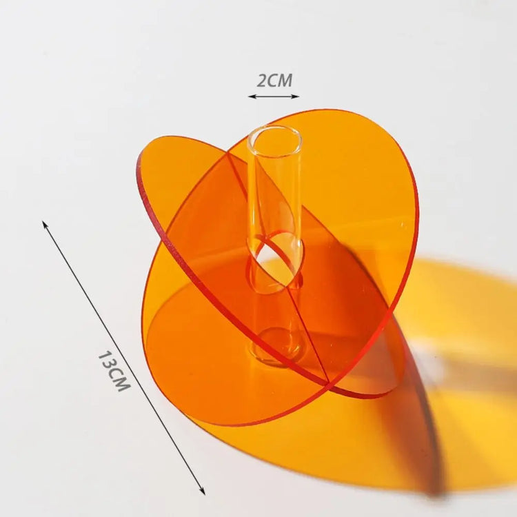 Geometric Acrylic Flower Vase Rainbow Modern Art | Aurelia
