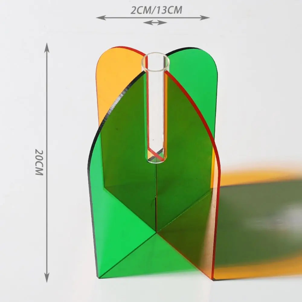 Geometric Acrylic Flower Vase Rainbow Modern Art | Aurelia