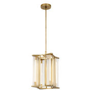 ALORA Lighting PD339415VBCR-UNV Sabre 11-in Ribbed Glass Vintage Brass LED Pendant, Ribbed Glass/Vintage Brass