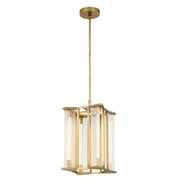 ALORA Lighting Sabre PD339415VBCR Pendant, Ribbed Glass/Vintage Brass