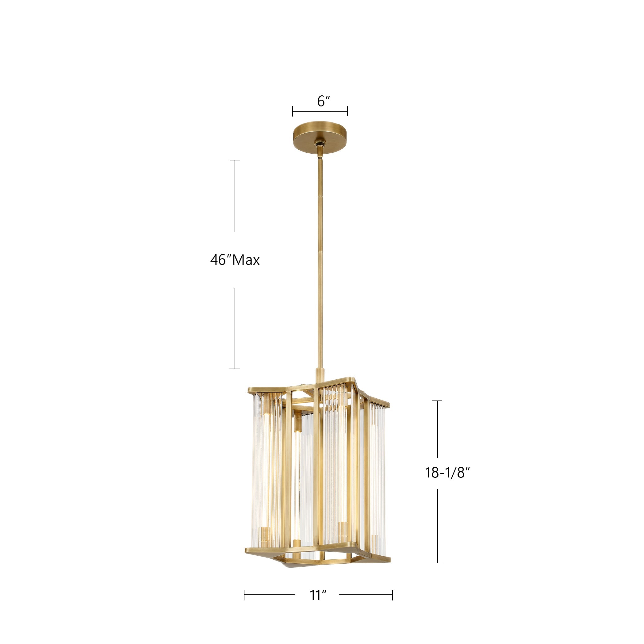 ALORA Lighting PD339415PNCR-UNV Pendant, LED, Modern, Polished Nickel/Ribbed Glass