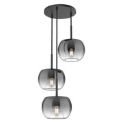 Kuzco Samar CH57514-BK/SM Chandeliers, 3 Lights, Black/Smoked