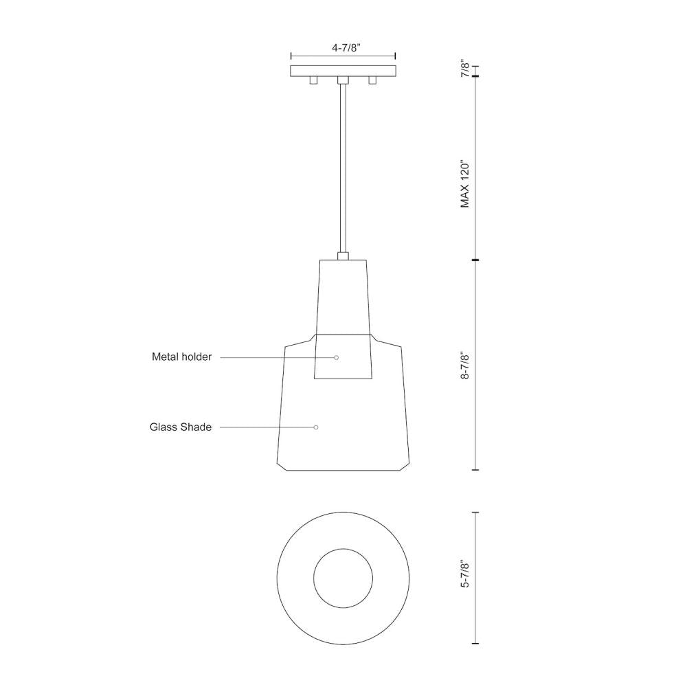 Kuzco Samson PD12506-CL 6-in Clear LED Pendant, Retro Style, Clear Glass