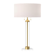 ALORA MOOD Lighting TL567218BGWL Table Lamp, 2 Lights, Brushed Gold/White Linen