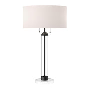 Alora Mood TL567218MBWL Table Lamp, Classic Elegance, Matte Black/White Linen