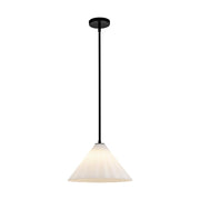 ALORA MOOD Lighting PD451814MBOP Pendant, 1 Light, Matte Black/Opal Glass