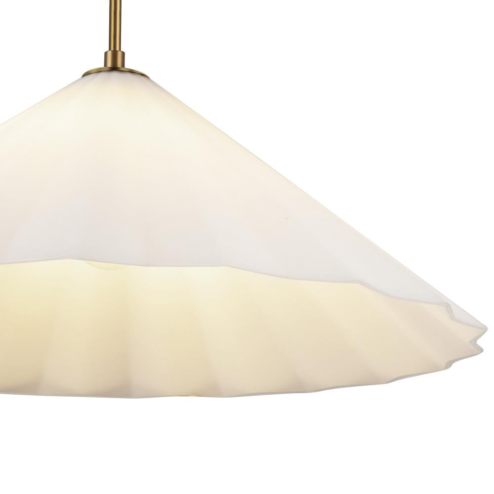 ALORA MOOD Lighting PD451820AGOP Pendant, 1 Light, Aged Brass/Opal Glass
