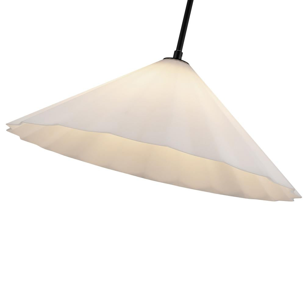 ALORA MOOD Lighting PD451820MBOP Pendant, 1 Light, Matte Black/Opal Glass