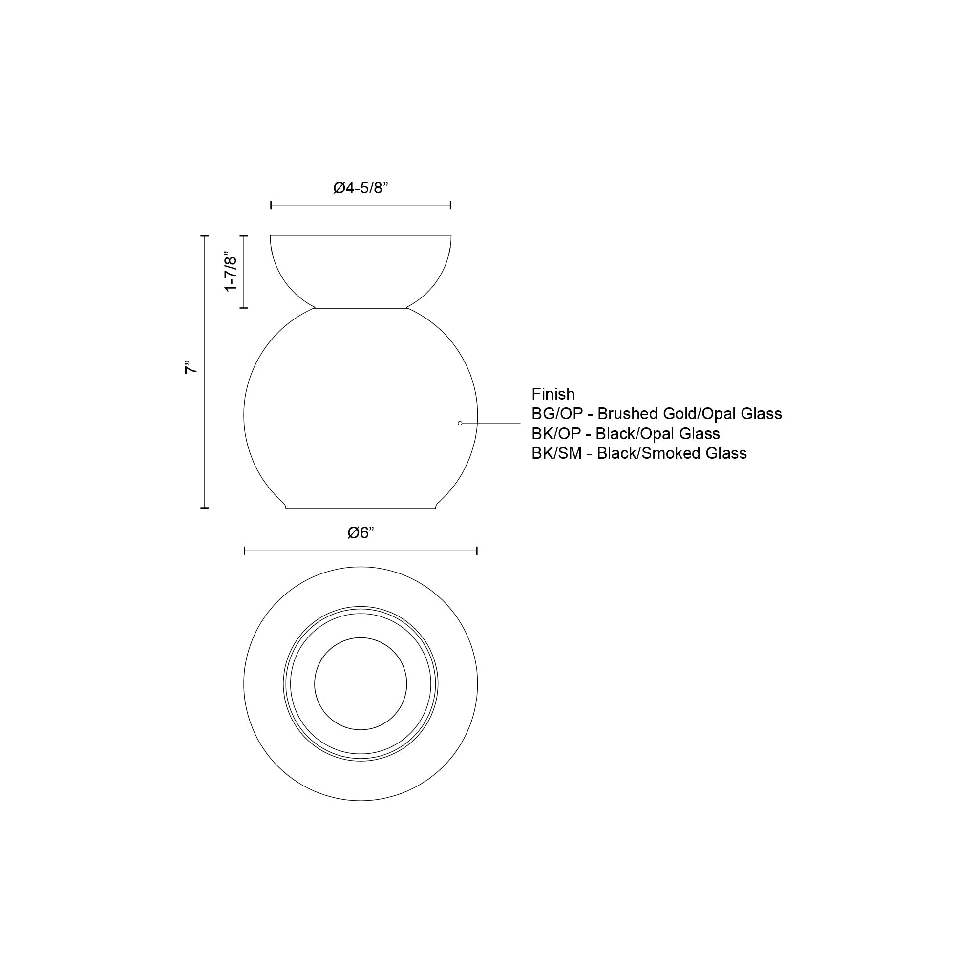 Arcadia 6-in Brushed Gold/Opal Glass 1 Light Semi Flush Mount