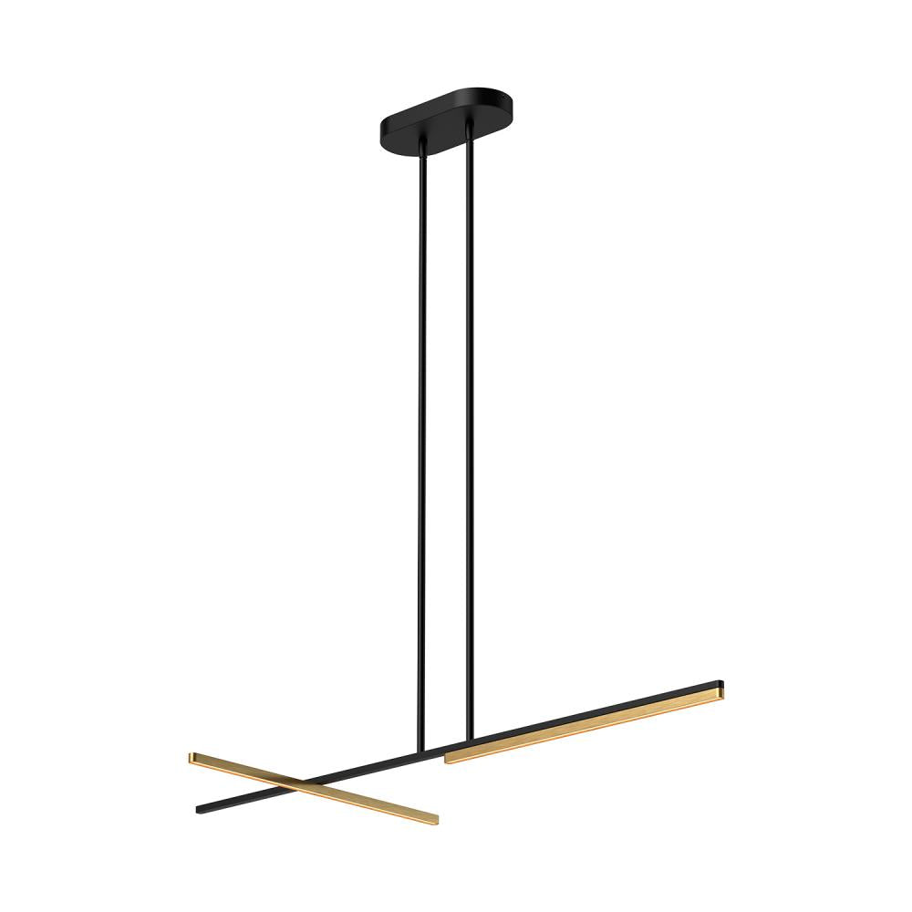 Kuzco Shift LP28748-BK/BG 48-in LED Linear Pendant Light Fixture, UL Listed, Black/Brushed Gold