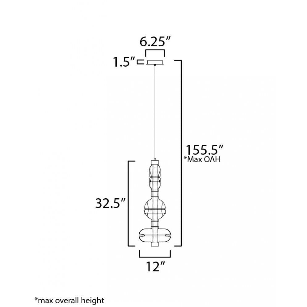 12 Inch Single Pendant – Gold - Alternate view