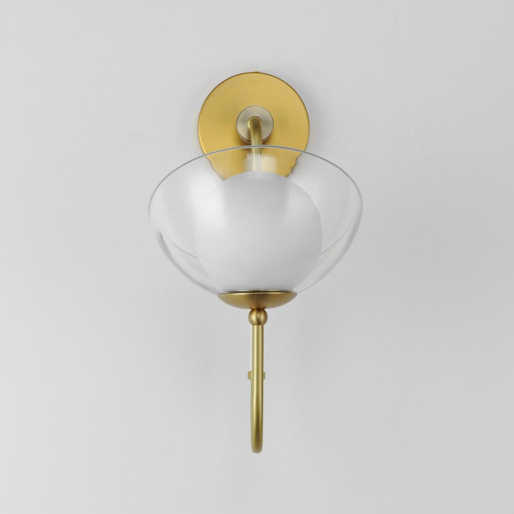 8 Inch Wall Sconce – Satin Brass - Alternate view