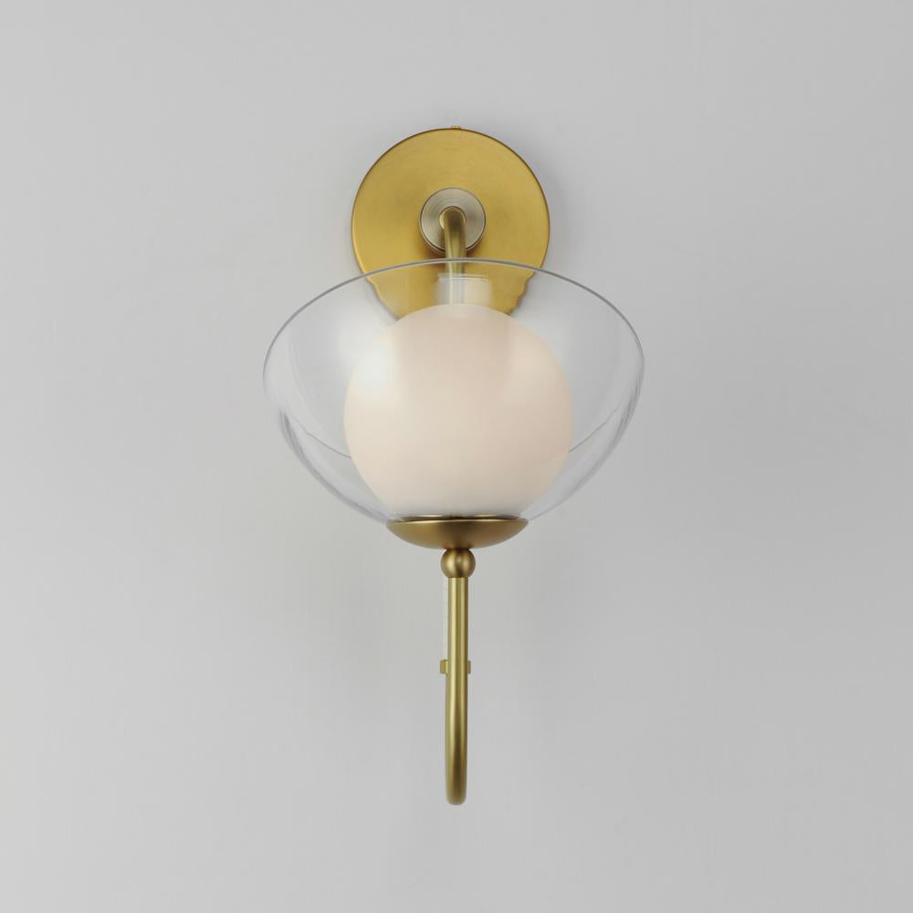 8 Inch Wall Sconce – Satin Brass - Alternate view