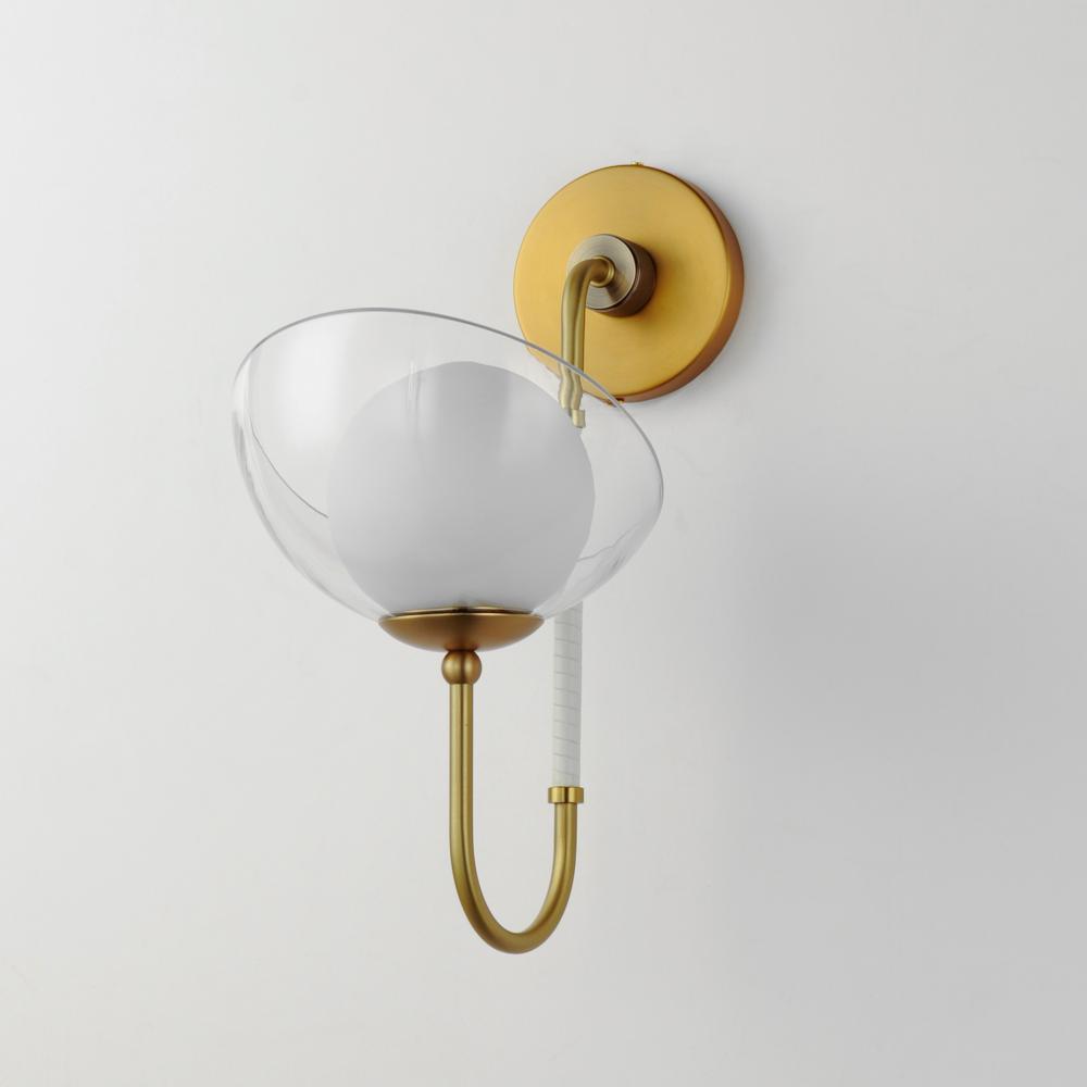 8 Inch Wall Sconce – Satin Brass - Alternate view