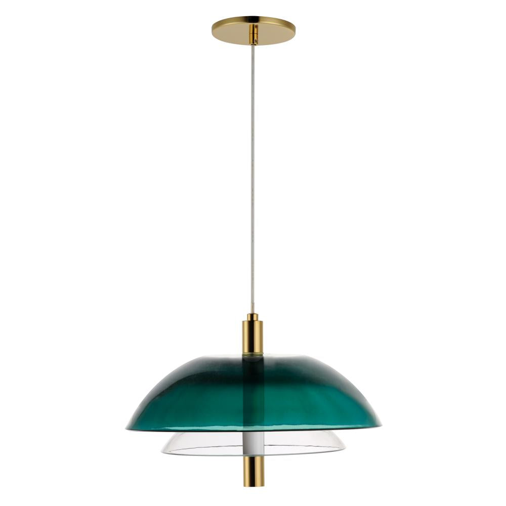 Studio M Lighting SM24701GECLFG Arya Single Pendant - Emerald Green Clear Gold