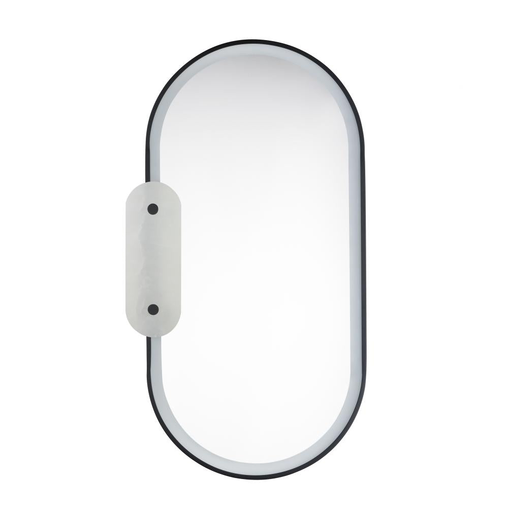 Studio M Lighting SM24800WABK Stonewall White Alabaster LED Mirror