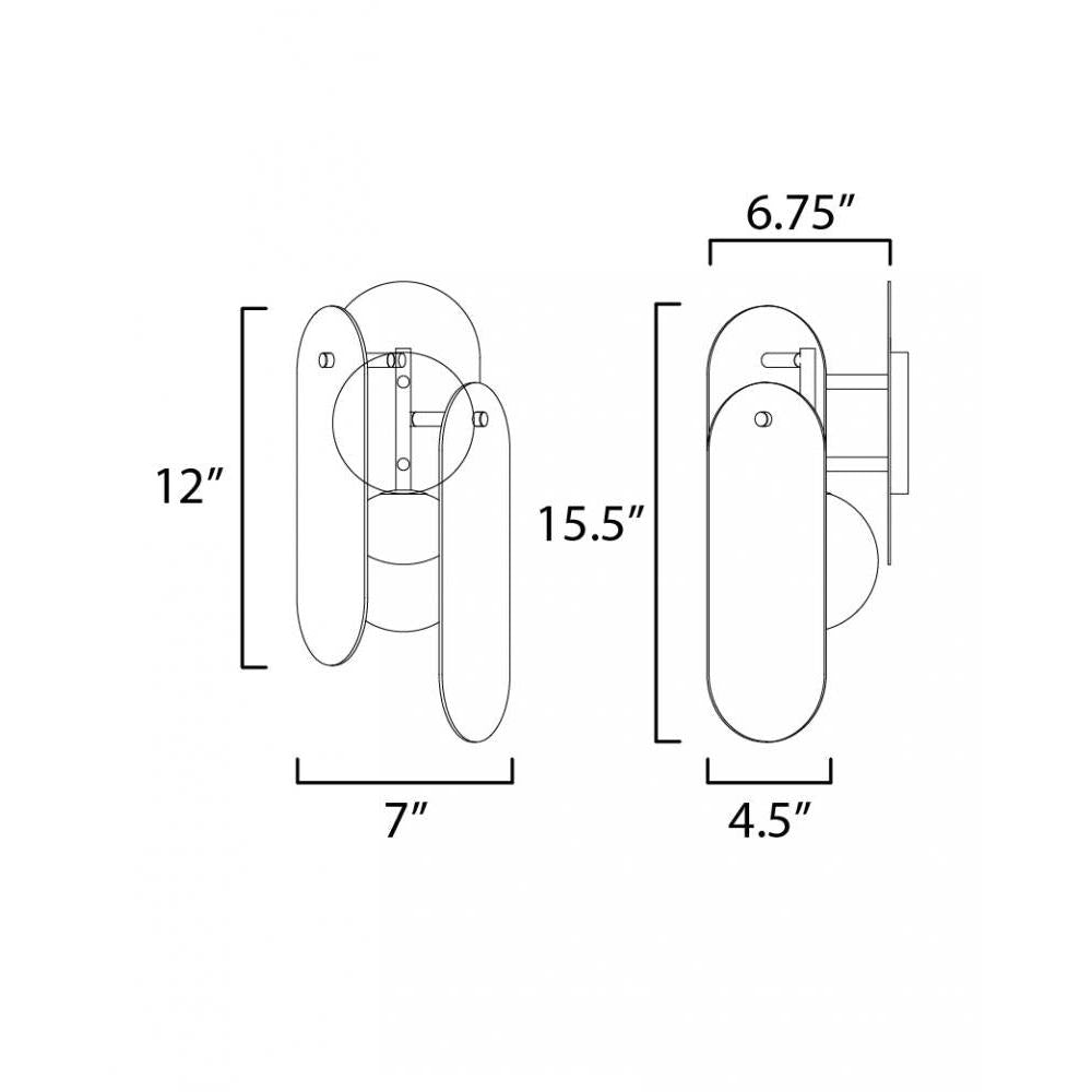 Studio M MEGALITH - GLASS SM24810AMBBZ Sconce - Brushed Bronze