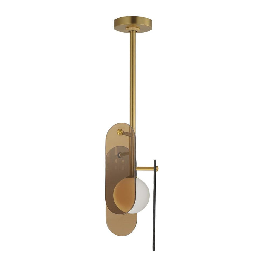 Studio M Lighting SM24811AMNAB Megalith - Glass Megalith Stem Hung Pendant - Amber