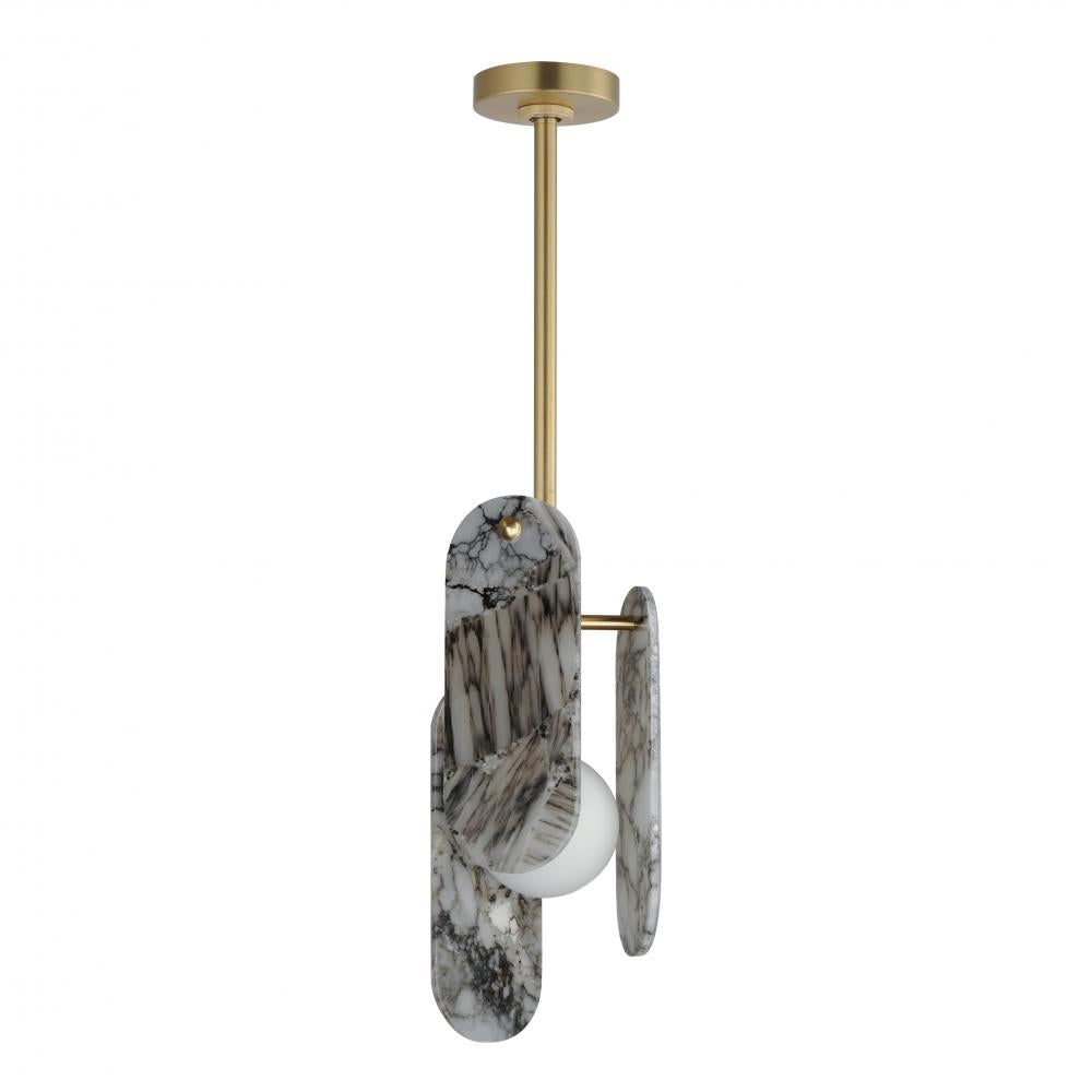 Studio M Lighting SM24811ARYNAB Megalith - Stone Megalith Stem Hung LED Pendant - Striae Arya