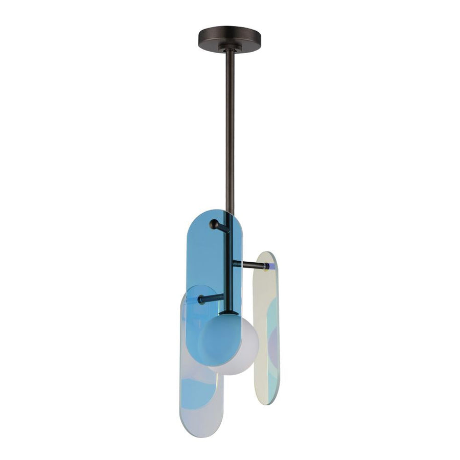 Studio M Lighting SM24811DCBBZ Megalith - Glass Megalith Stem Hung Pendant Dichroic Glass