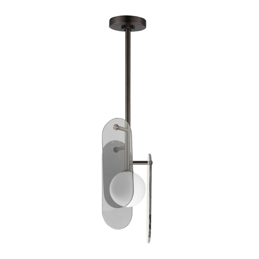 Studio M Lighting SM24811MSKBBZ Megalith - Glass Megalith Stem Hung Pendant - Mirror Smoke