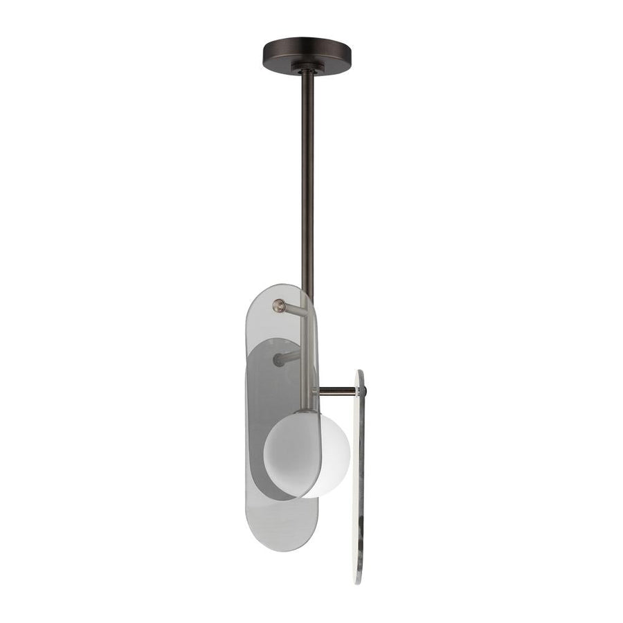 Studio M Lighting SM24811MSKBBZ Megalith - Glass Megalith Stem Hung Pendant - Mirror Smoke