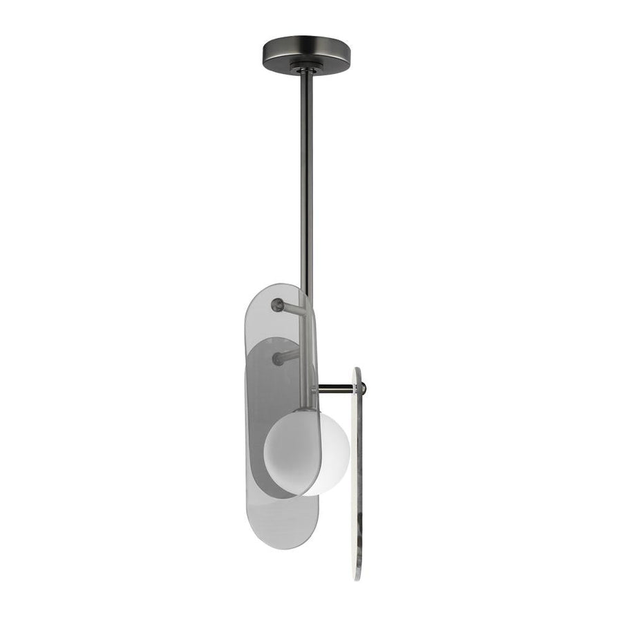 Studio M Lighting SM24811MSKGM Megalith - Glass Megalith Stem Hung Pendant - Mirror Smoke