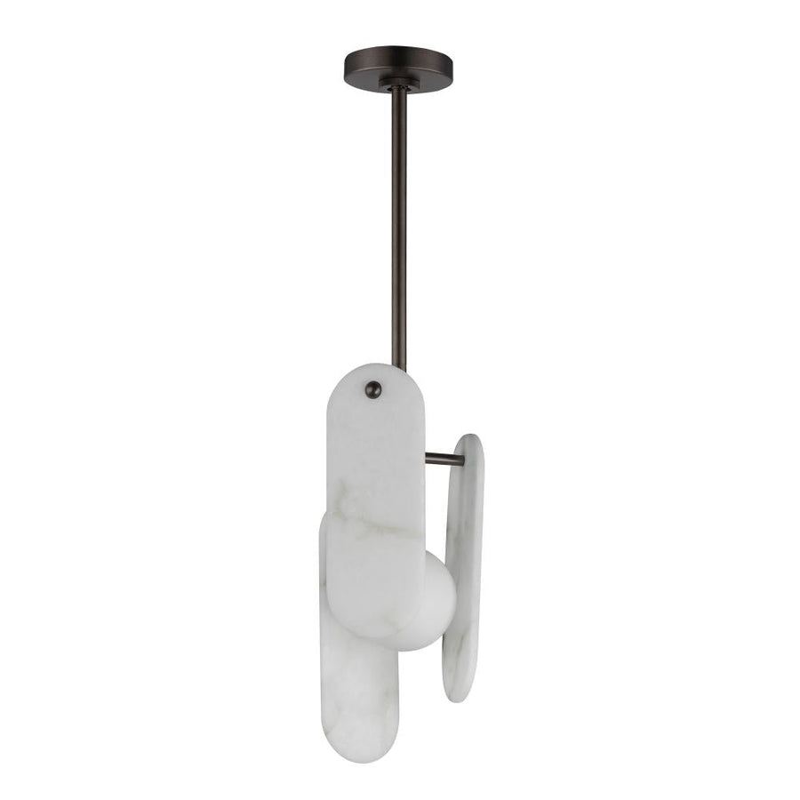 Studio M Lighting SM24811WABBZ Megalith - Stone Megalith Stem Hung Pendant Spanish Alabaster