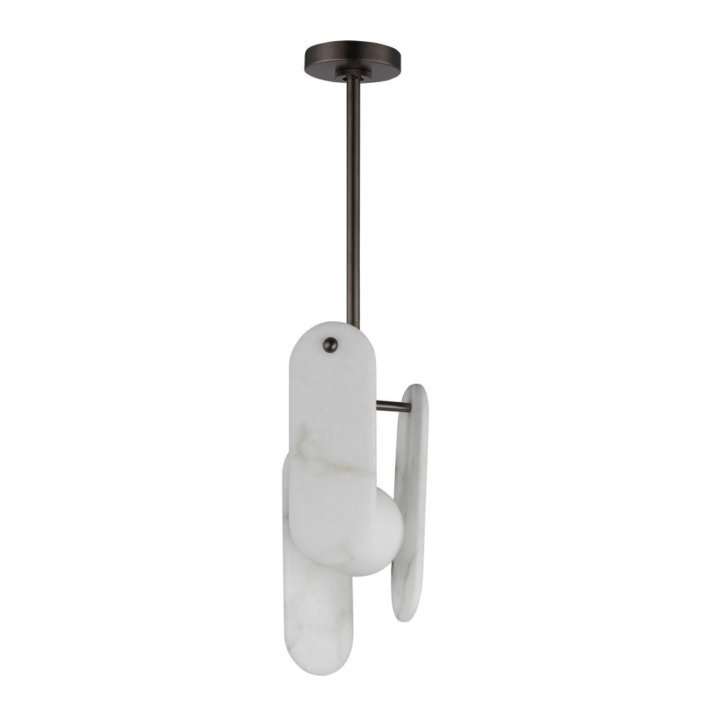 Studio M Lighting SM24811WABBZ Megalith - Stone Megalith Stem Hung Pendant Spanish Alabaster