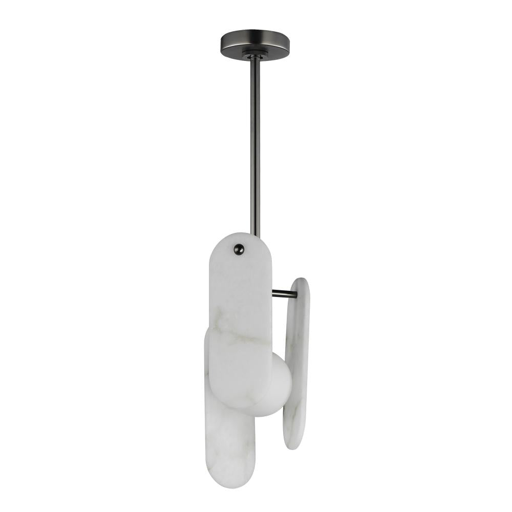 Studio M Lighting SM24811WAGM Megalith - Stone Megalith Stem Hung Pendant Spanish Alabaster