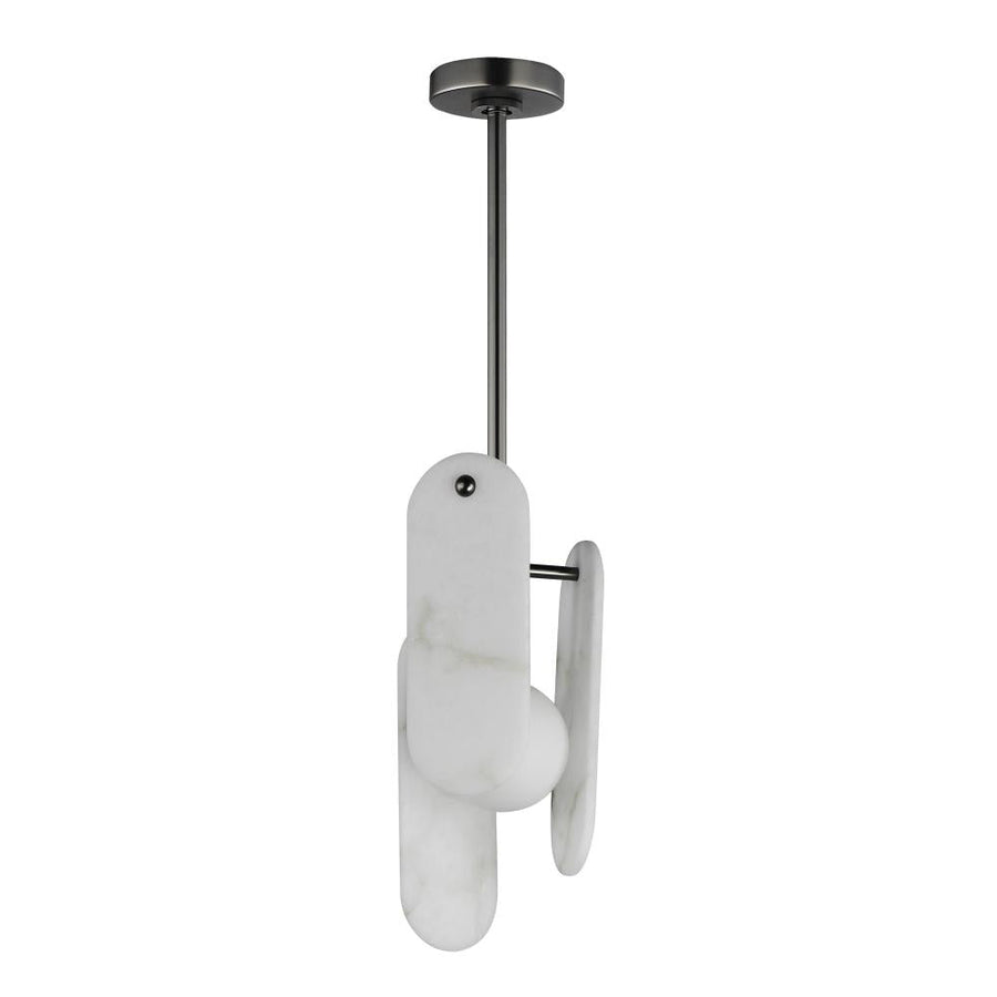 Studio M Lighting SM24811WAGM Megalith - Stone Megalith Stem Hung Pendant Spanish Alabaster
