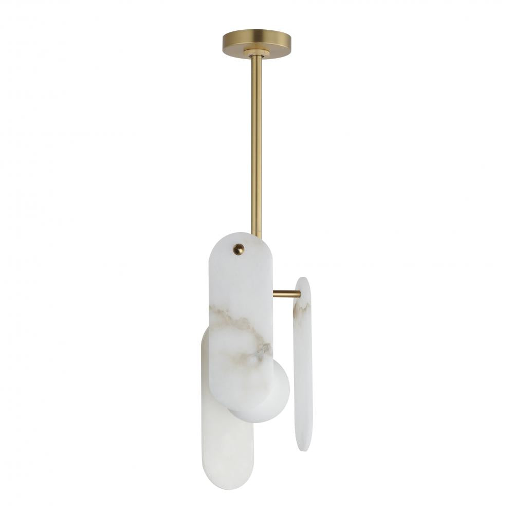 Studio M Lighting SM24811WANAB Megalith - Stone Megalith Stem Hung LED Pendant - Alabaster
