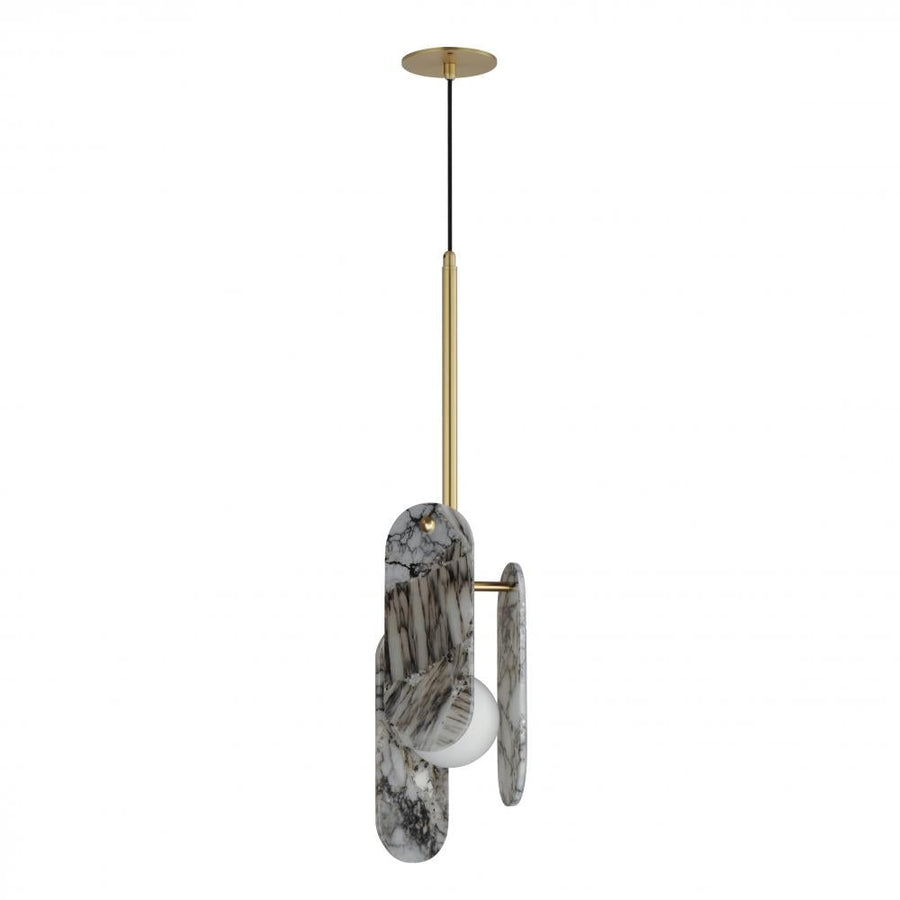 Studio M Lighting SM24812ARYNAB Megalith - Stone Megalith Cord Hung LED Pendant - Striae Arya
