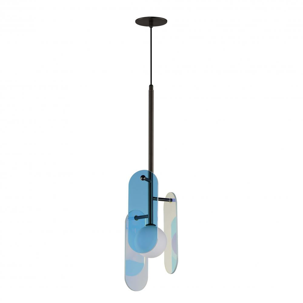 Studio M Lighting SM24812DCBBZ Megalith - Glass Megalith Cord Hung Pendant Dichroic Glass