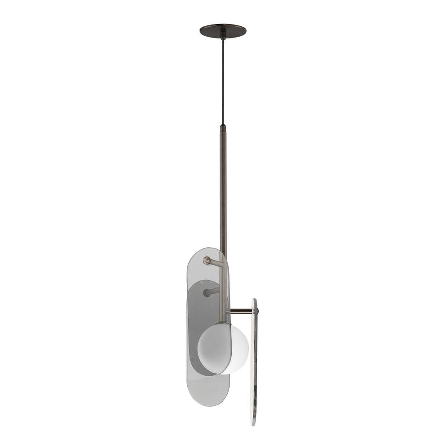 Studio M Lighting SM24812MSKBBZ Megalith - Glass Megalith Cord Hung Pendant - Mirror Smoke