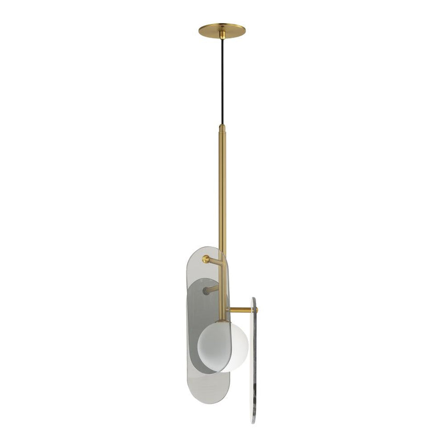 Studio M Lighting SM24812MSKNAB Megalith - Glass Megalith Cord Hung Pendant - Mirror Smoke