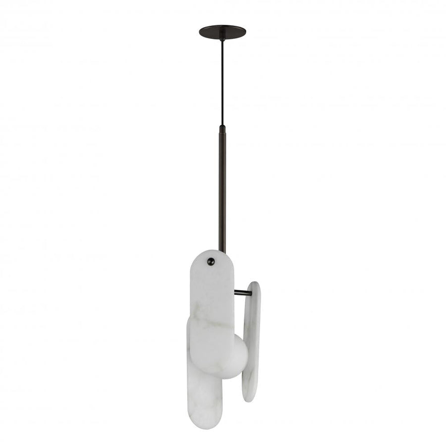 Studio M Lighting SM24812WABBZ Megalith - Stone Megalith Cord Hung Pendant Spanish Alabaster