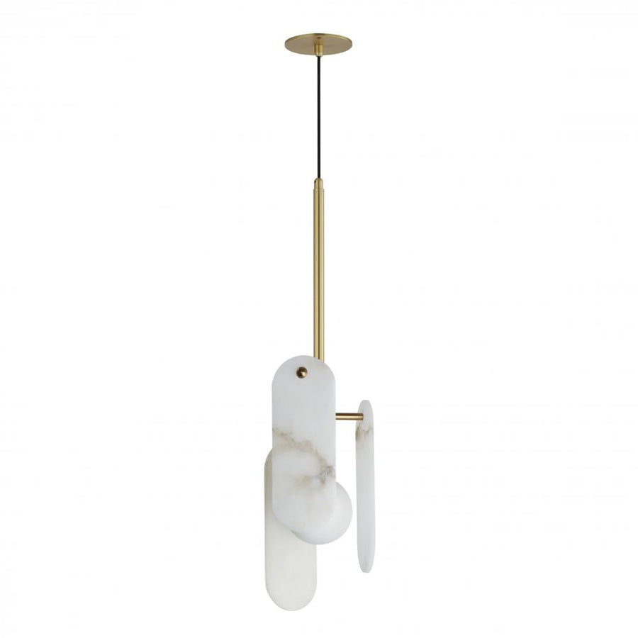 Studio M Lighting SM24812WANAB Megalith - Stone Megalith Cord Hung LED Pendant - Alabaster