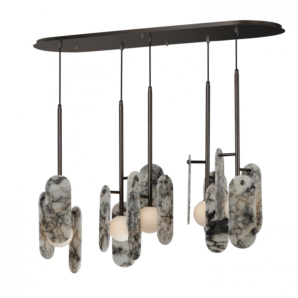 Studio M Lighting SM24815ARYBBZ Megalith - Stone Megalith 5-Light Pendant Striae Arya