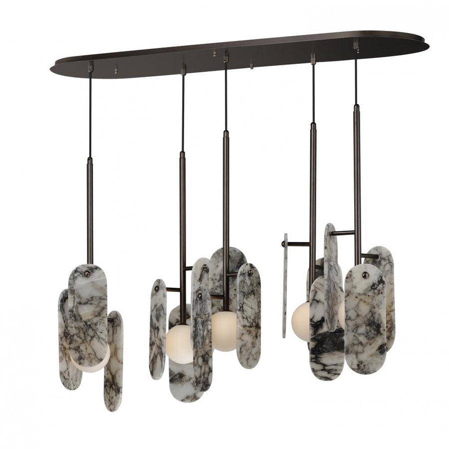 Studio M Lighting SM24815ARYBBZ Megalith - Stone Megalith 5-Light Pendant Striae Arya